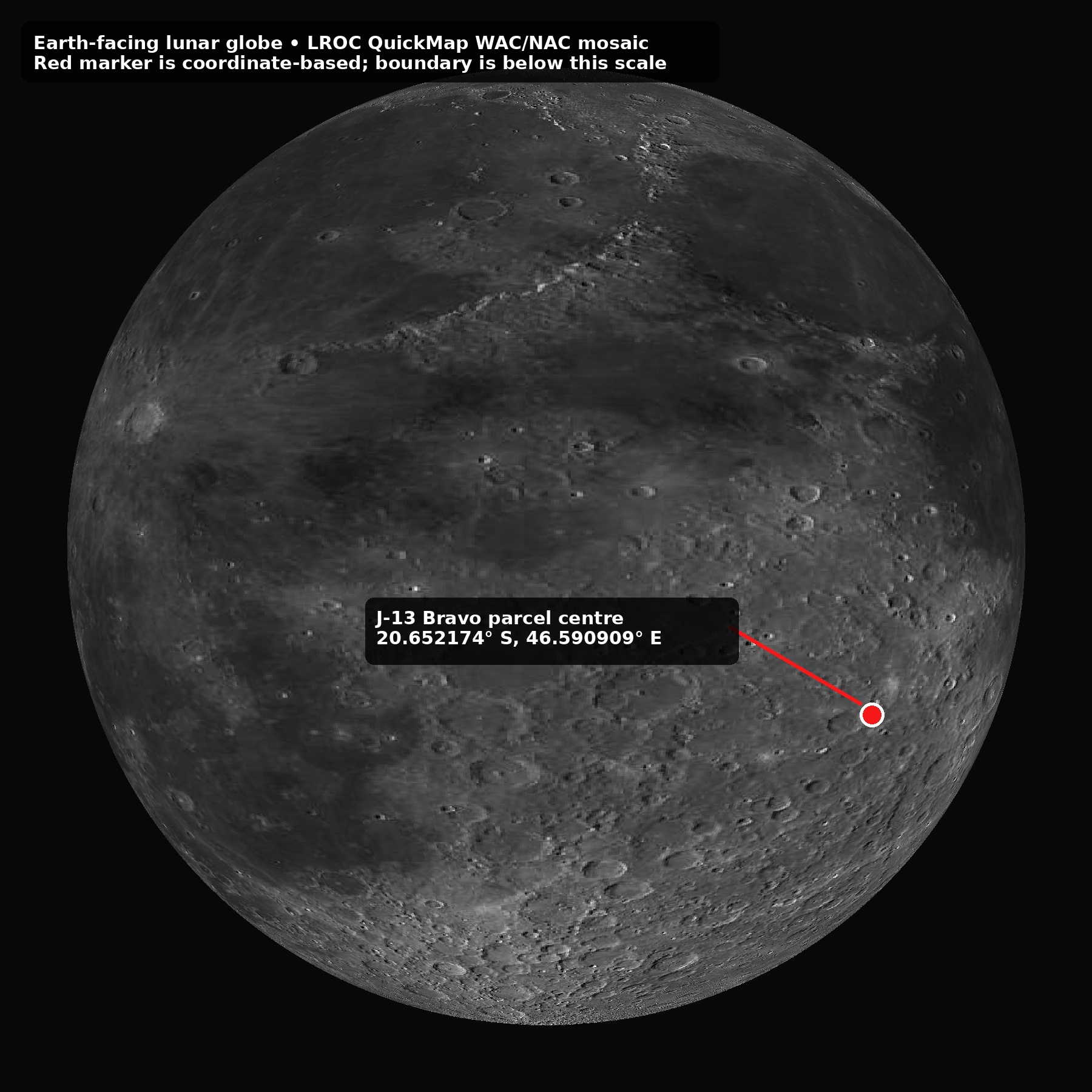 Earth-facing Moon locator with a marker for Fecundity Reach